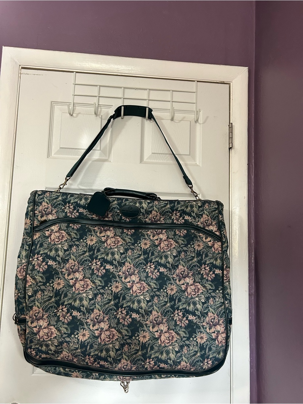 Vintage 1980s Floral Garment Bag By American Flyer nwt travel tapestry - Picture 2 of 12